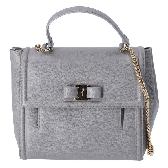 Salvatore Ferragamo Handbags - Salvatore Ferragamo Carry Shoulder Bag 21G697 Gray Leather